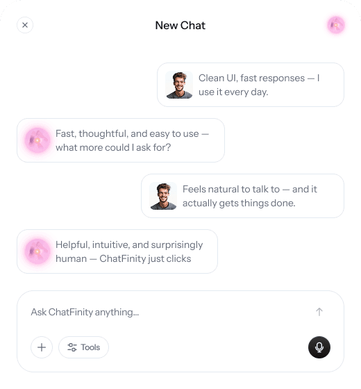 ChatFinity new chat: messages and composer